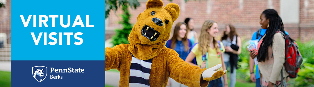 Penn State Admissions Virtual Visits - Nittany Lion Mascot with students