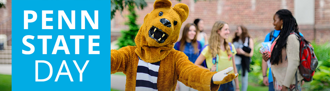 Penn State Days - Nittany Lion Mascot welcoming students to campus.
