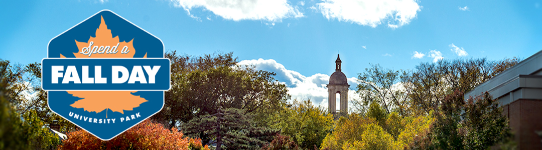 Spend a Fall Day. Penn State University Park oldmain building in fall.
