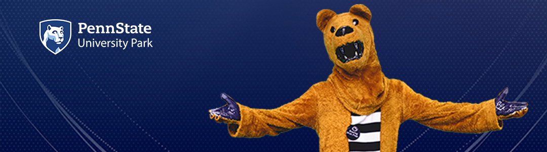 Penn State Admissions Virtual Visits - Nittany Lion Mascot with students